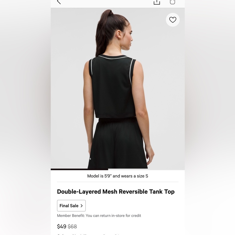 Lululemon reversible tank black and green NWT - Picture 6 of 9